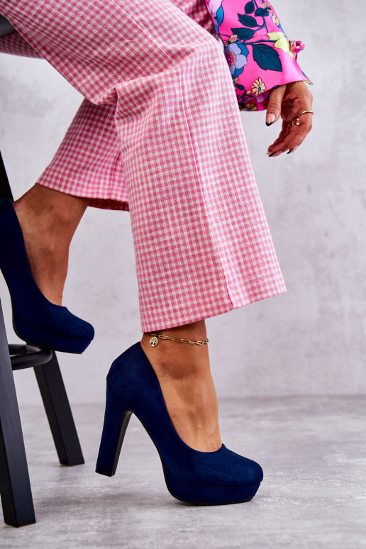 Modelo clássico Sapatos de camurça azul escuro cor Soro