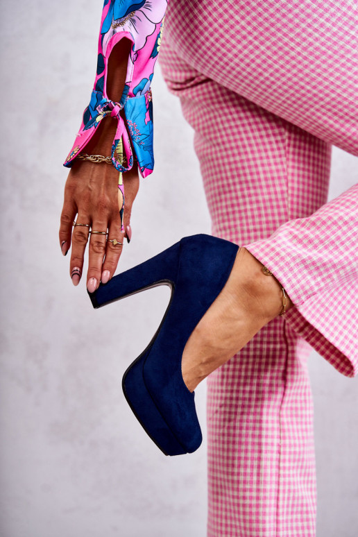 Modelo clássico Sapatos de camurça azul escuro cor Soro