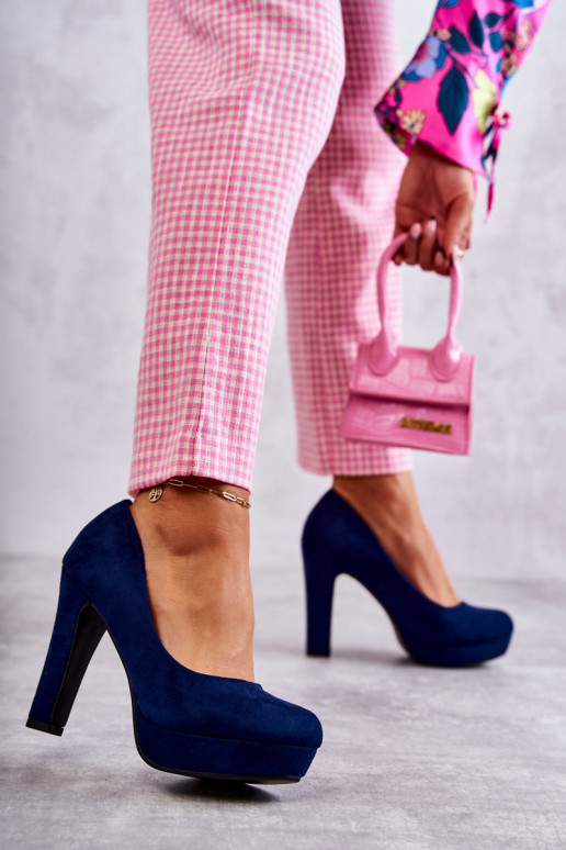 Modelo clássico Sapatos de camurça azul escuro cor Soro