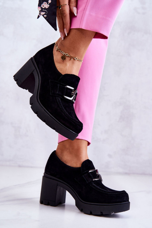 Sapatos de estilo elegante com salto na cor preta Harmell