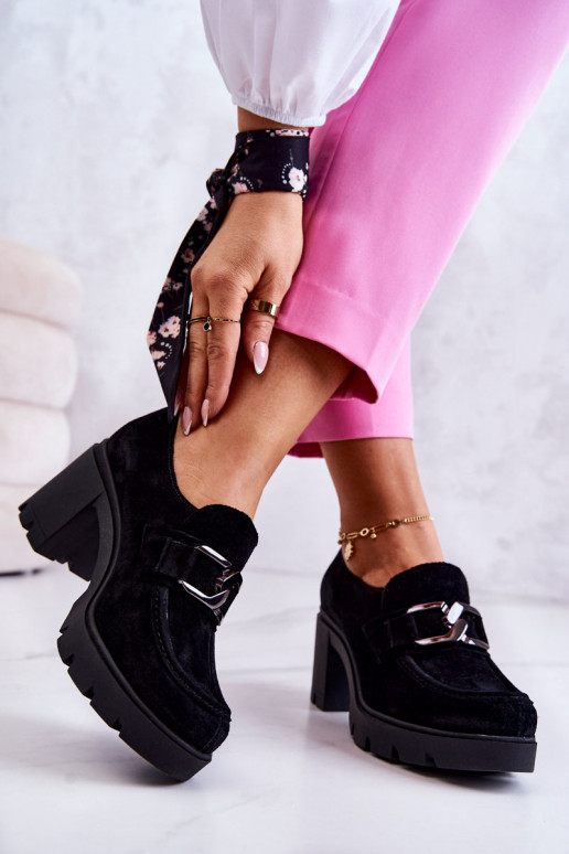 Sapatos de estilo elegante com salto na cor preta Harmell