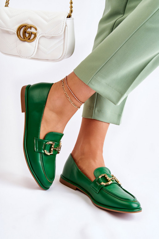 Mocassins femininos em verde da Coris