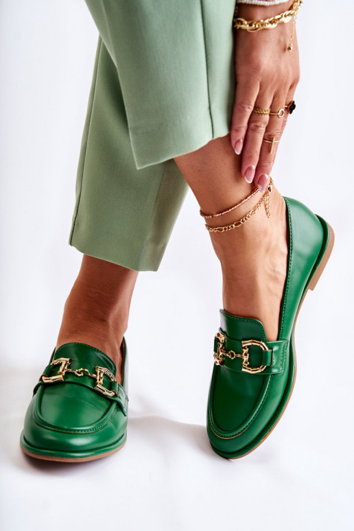 Mocassins femininos em verde da Coris