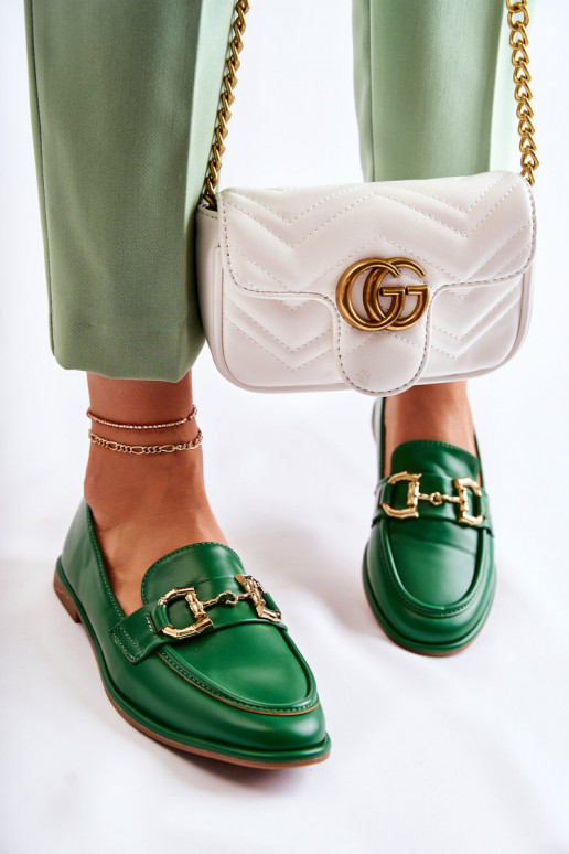 Mocassins femininos em verde da Coris