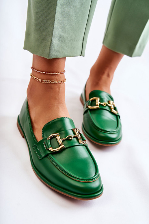 Mocassins femininos em verde da Coris