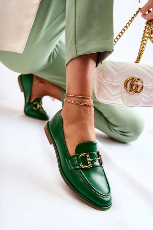 Mocassins femininos em verde da Coris