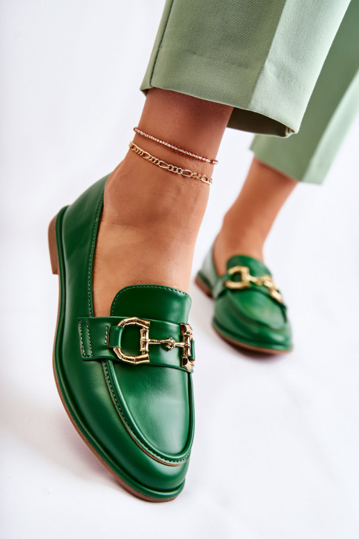 Mocassins femininos em verde da Coris