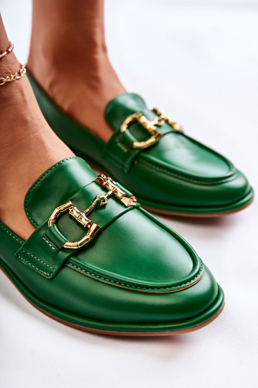 Mocassins femininos em verde da Coris