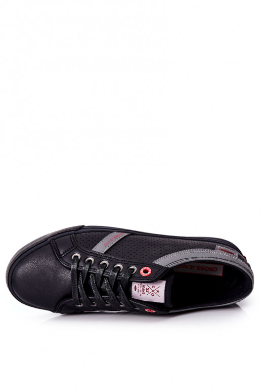 Sapatos casuais Cross Jeans para homens na cor preta