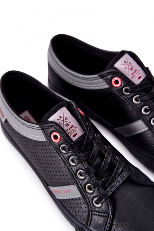 Sapatos casuais Cross Jeans para homens na cor preta