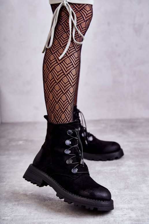 Botas aquecidas com fecho na cor preta Helia