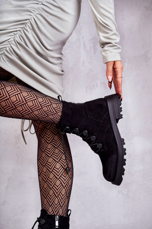 Botas aquecidas com fecho na cor preta Helia