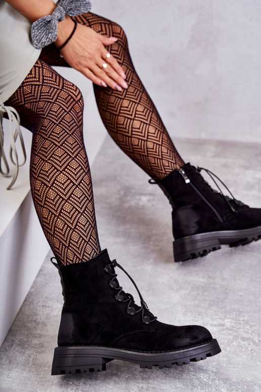Botas aquecidas com fecho na cor preta Helia