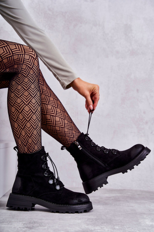 Botas aquecidas com fecho na cor preta Helia