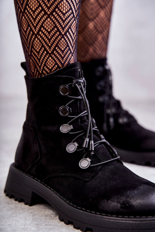 Botas aquecidas com fecho na cor preta Helia