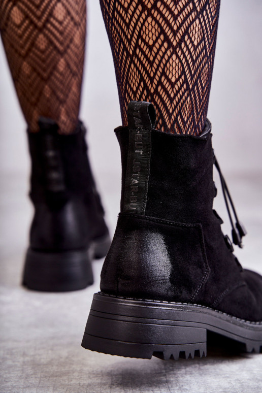Botas aquecidas com fecho na cor preta Helia