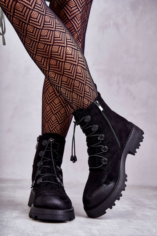 Botas aquecidas com fecho na cor preta Helia