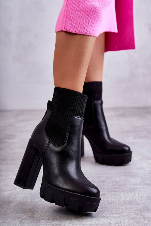 Tipo meia Botas femininas cor preta Adalyn