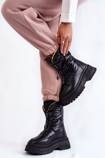 Botas de neve pretas com zíper 2