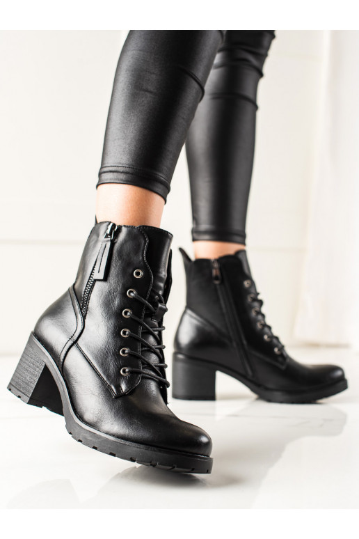 Botas casuais pretas com cadarço POTOCKI