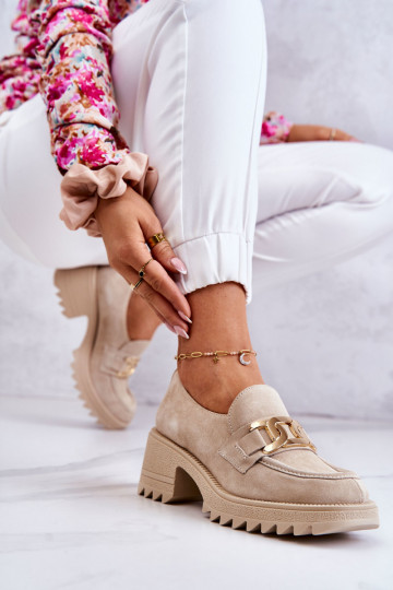 Botas em camurça marfim com...