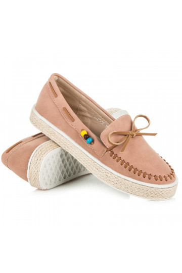 Mocassins de camurça rosa