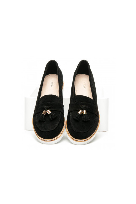 Mocassins de camurça preta