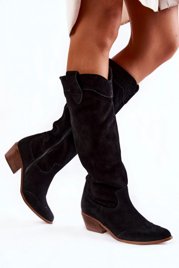 Botas longas pretas com salto