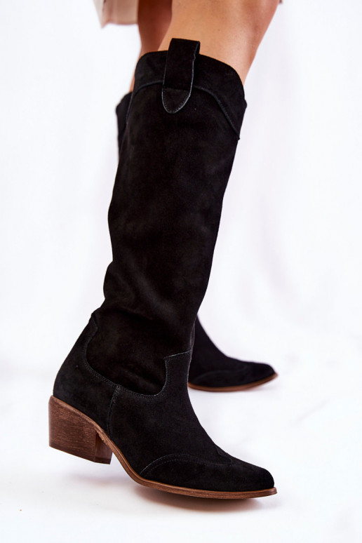 Botas longas pretas com salto Botas longas pretas com salto