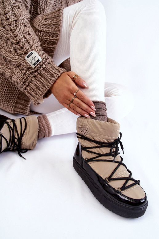 Botas de neve pretas areia com atacadores Carrios