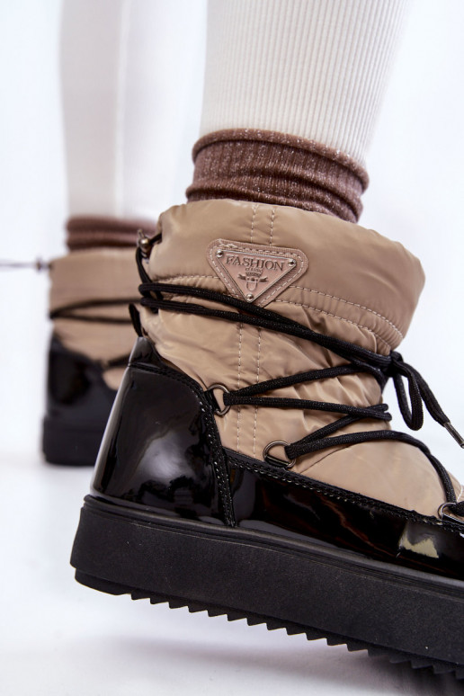 Botas de neve pretas areia com atacadores Carrios