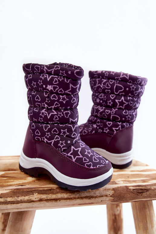 Botas de neve infantis na cor roxa Terra