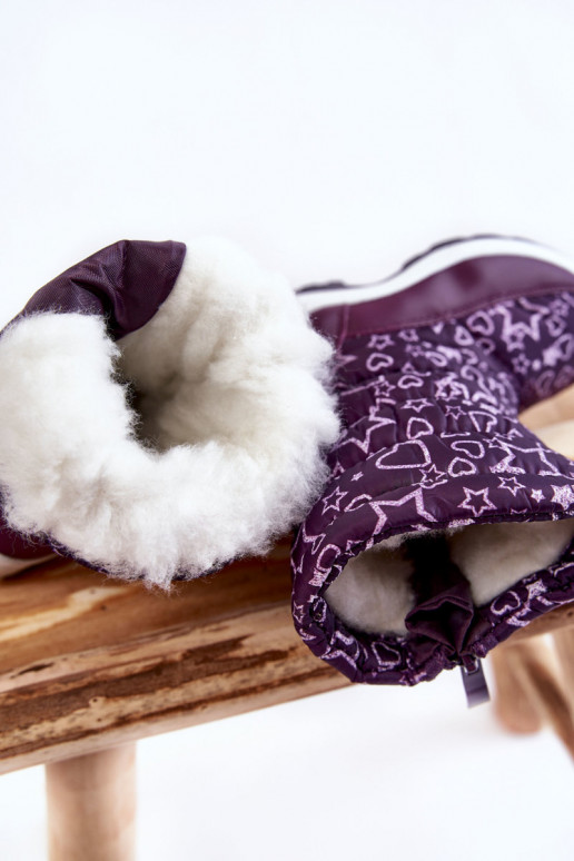 Botas de neve infantis na cor roxa Terra