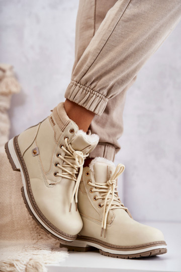 Botas quentes cor bege Liv