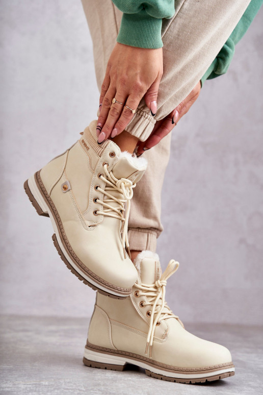 Botas quentes cor bege Liv