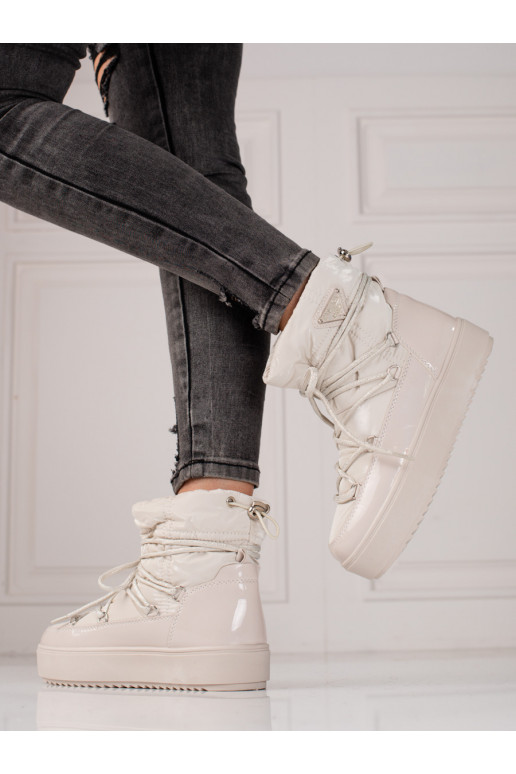 Botas de neve femininas shelovet bege...