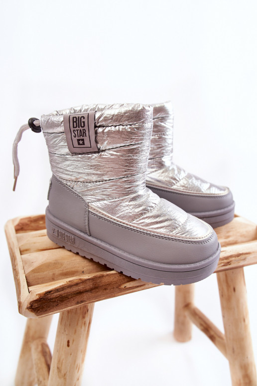 Botas de neve infantis cinza e prata Big Star