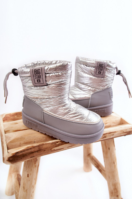 Botas de neve infantis cinza e prata Big Star