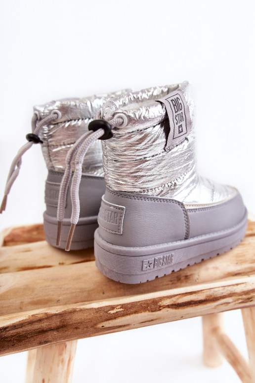 Botas de neve infantis cinza e prata Big Star