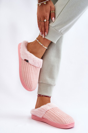 Chinelos femininos com pele rosa Leriss 2