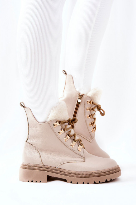 Botins femininos Khaleni em bege