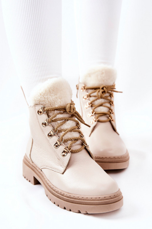 Botins femininos Khaleni em bege