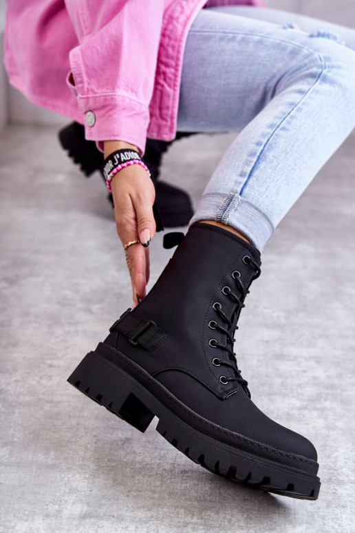 Botas aquecidas com zíper na cor preta Fabiola