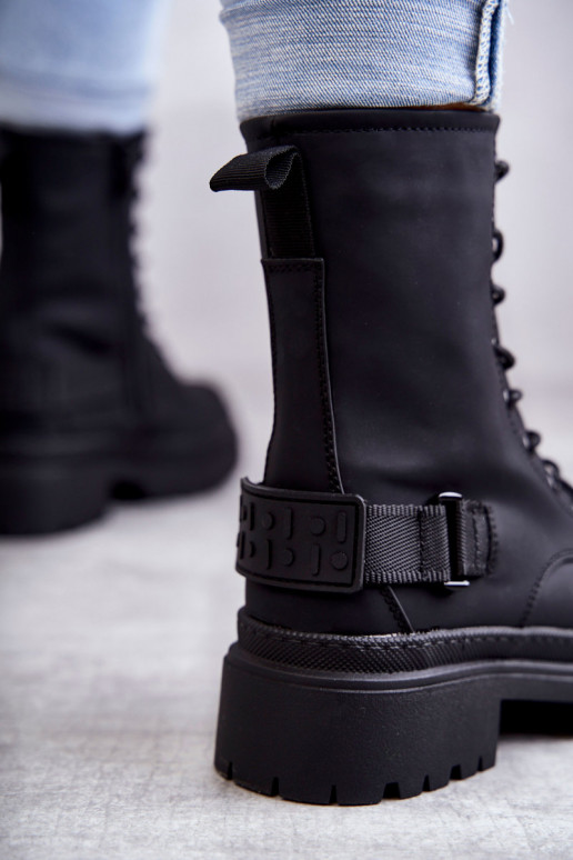 Botas aquecidas com zíper na cor preta Fabiola