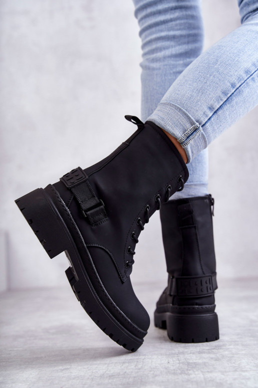 Botas aquecidas com zíper na cor preta Fabiola