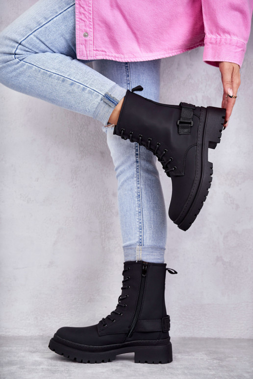 Botas aquecidas com zíper na cor preta Fabiola
