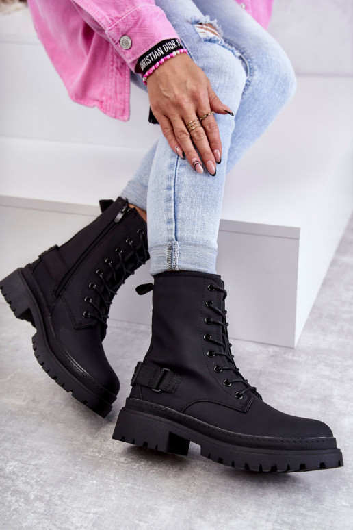 Botas aquecidas com zíper na cor preta Fabiola