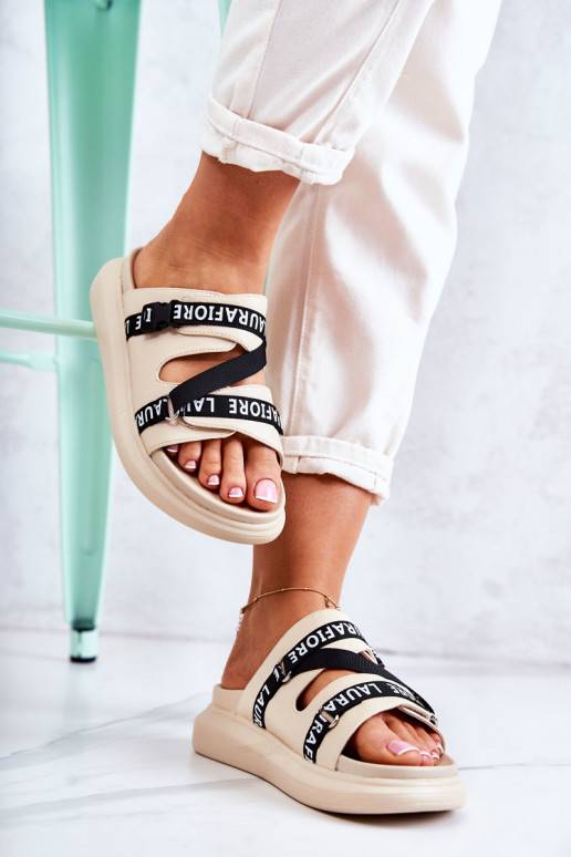 Chinelos da moda La.Fi bege Menifis Chinelos da moda La.Fi bege Menifis
