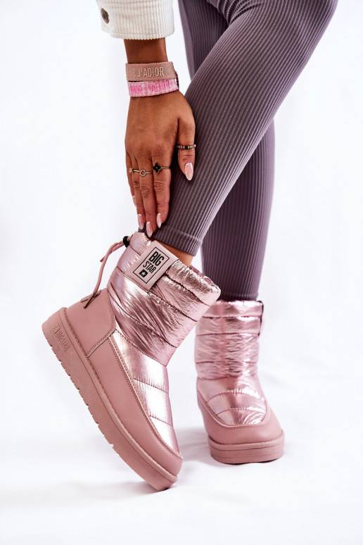 Botas de neve aquecidas rosa Big Star para mulheres