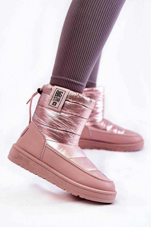 Botas de neve aquecidas rosa Big Star para mulheres